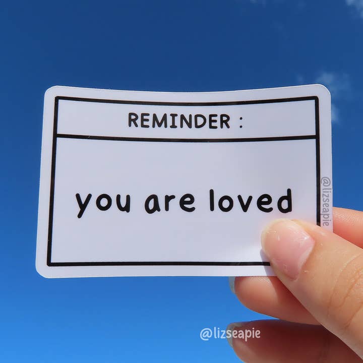 Pegatina Recordatorio, eres amado para venta al por mayor de lizseapie