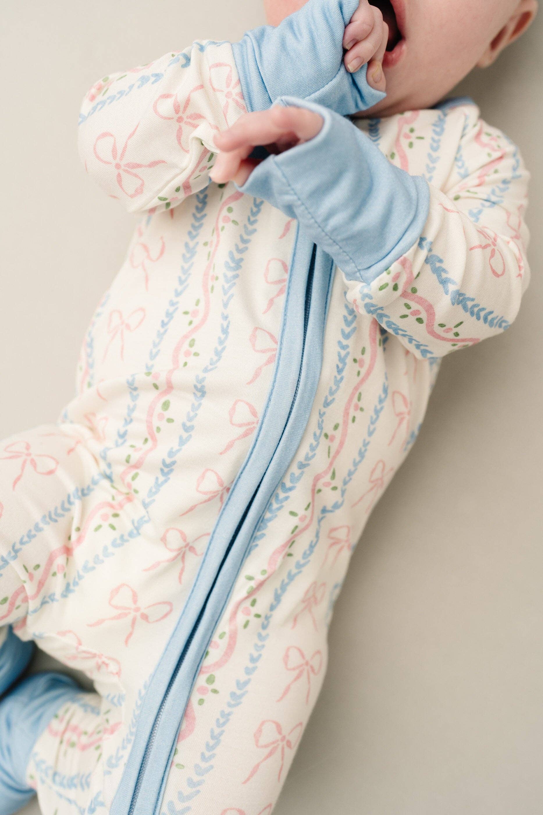 Little One Shop - Wholesale Sleepsuit - Baby - Dainty Bows Bamboo Sleeper4