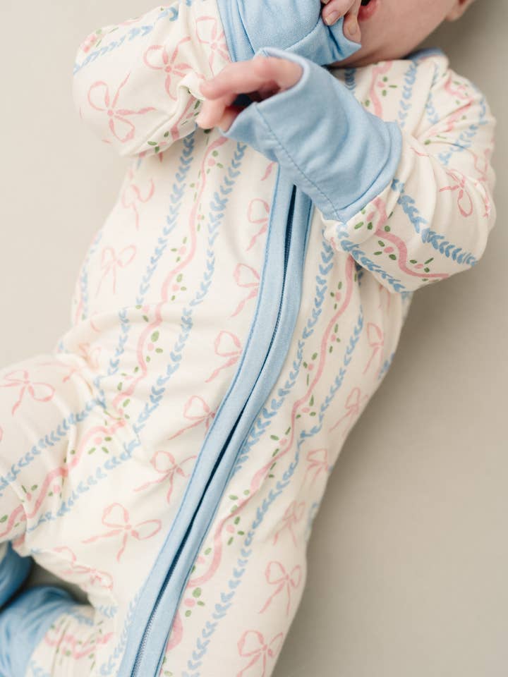 Little One Shop - Wholesale Sleepsuit - Baby - Dainty Bows Bamboo Sleeper4