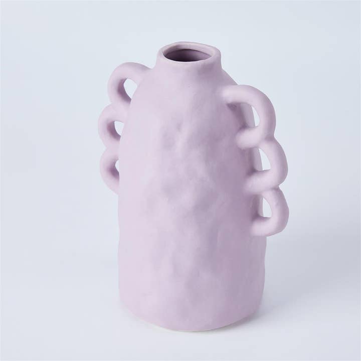 Truu Design - Wholesale Vase - Truu Design Ceramic Vase with Loops, Matte Lavender