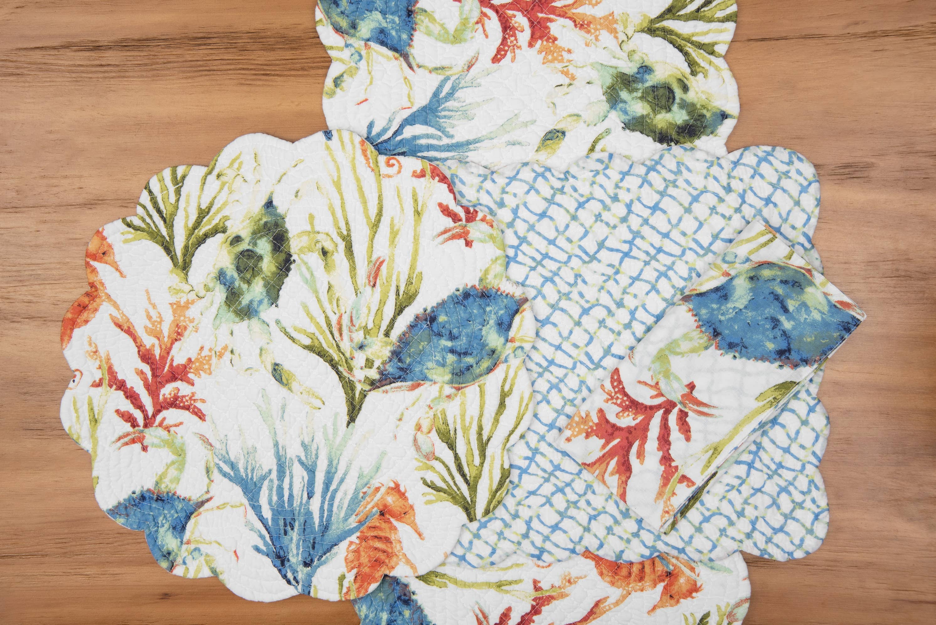 C&F Home - Wholesale Dinner & Cloth Napkin - Marino Reversible Colorful Coastal Napkin3