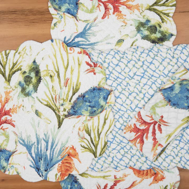 C&F Home - Wholesale Dinner & Cloth Napkin - Marino Reversible Colorful Coastal Napkin3