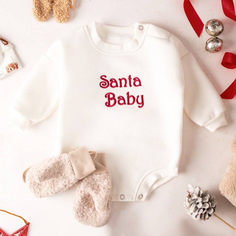 PUFFI - Wholesale Jumpsuit - Baby - Children’s Holiday Romper – White (custom embroidery)4