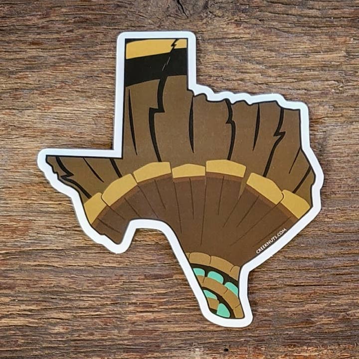 Texas Wild Turkey Skin Sticker for wholesale by creeknuts.com