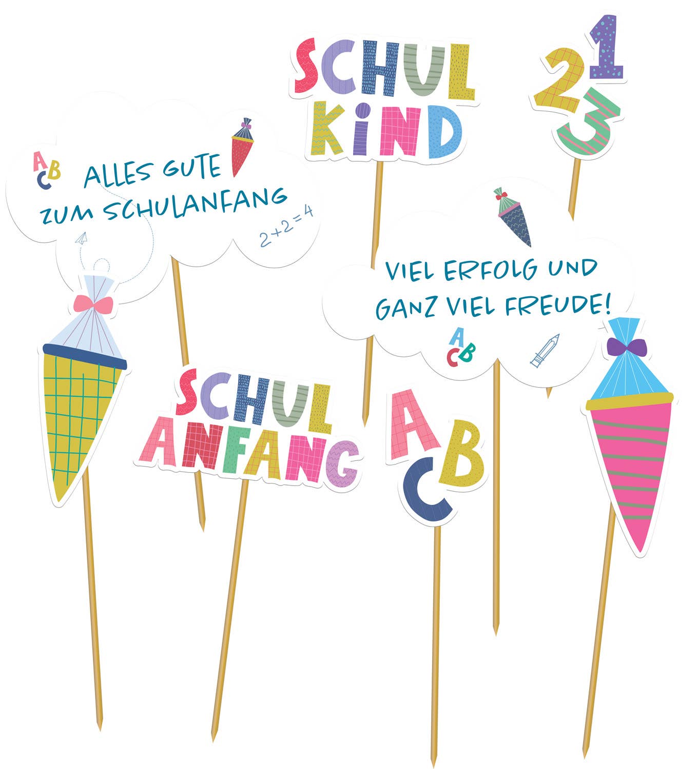 Multi colori Party Pickers per Inizio Scuola 11 cm - 8 pezzi in vendita all'ingrosso su Faire0