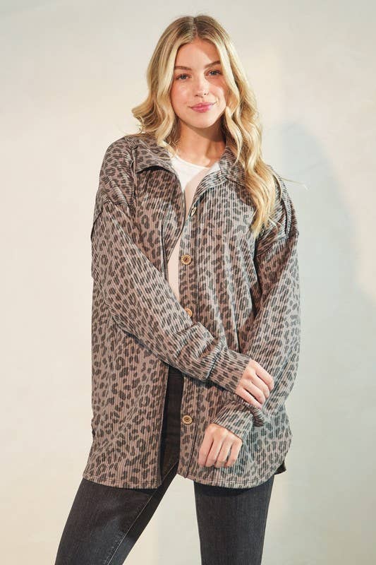 HEIMISH - Venta al por mayor Camisa con botones - Mujer - ET7425-14 TOP BÁSICO CON CUELLO ANIMAL URBANO DE CANALÉ ABOTONADO3