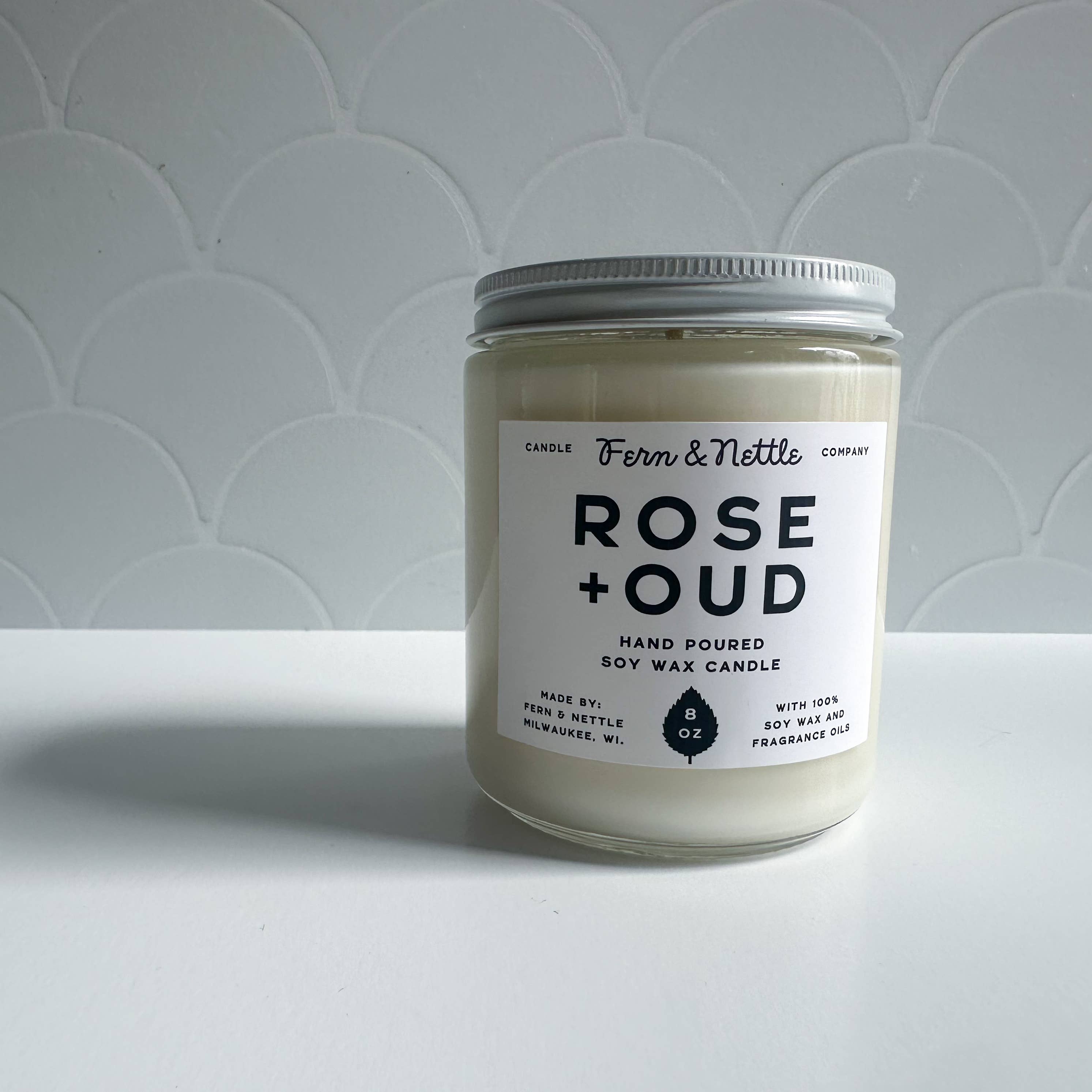 Fern and Nettle - Wholesale Jar/Filled Candle - Rose+Oud Soy Wax Candle2