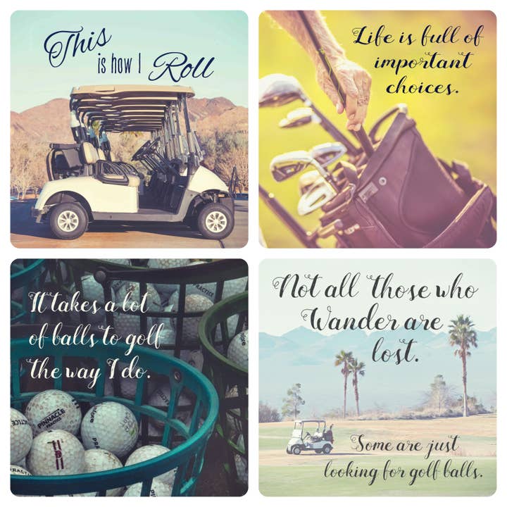 Conjunto de Bases para Copos de Pedra com Tema de Golfe Engraçado por atacado de EXIT82ART