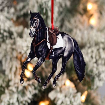 Classy Equine Jumping Horse Ornament - Palomino Hunter Jumper