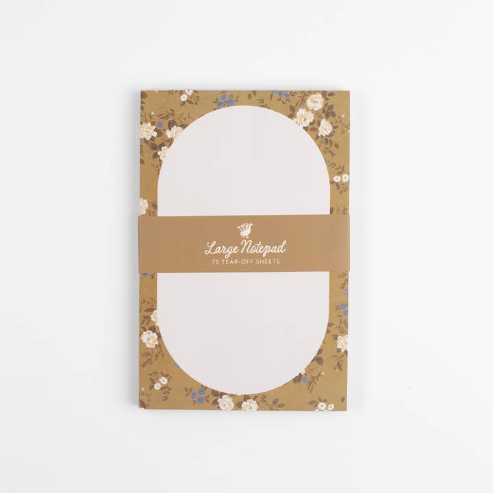 Flowerie - Wholesale Notepad - Blossom Large Notepad | Vintage Gold Floral1