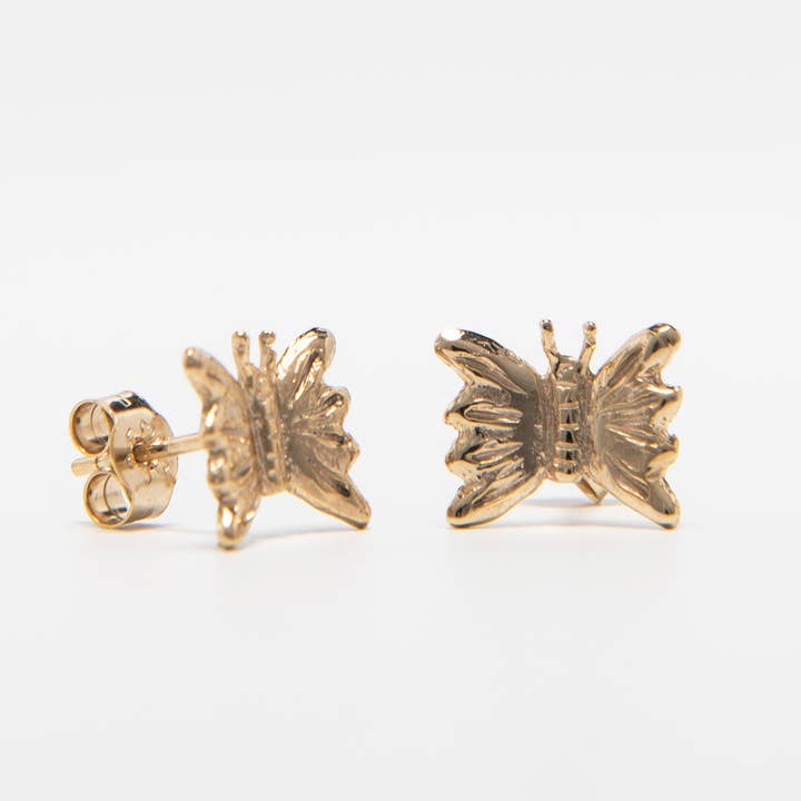 Frida Kahlo Butterfly Stud Earrings (18ct Gold Vermeil) for wholesale by LICENSED TO CHARM