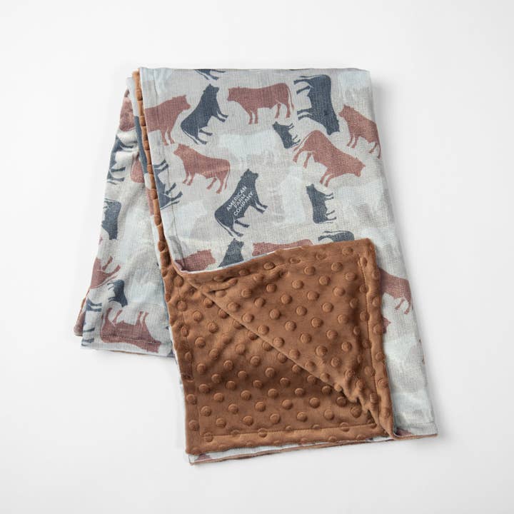 American Farm Company - Wholesale Bedding Blanket - Kids & Baby - Washed Cow Camo™ Minky Baby Blanket
