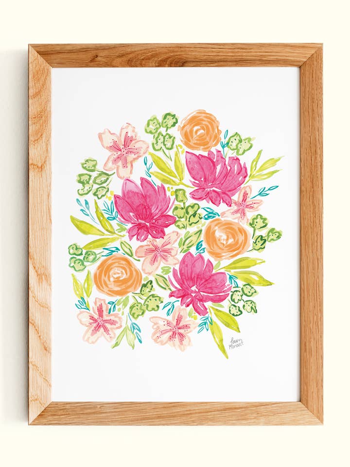 Floral Watercolor Ava Fine Art Print for wholesale by Lau Monart