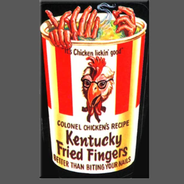 Ba Ba Buttons - Wholesale Magnet - WACKY PACKAGES, Kentucky Fried Fingers, Magnet, Button