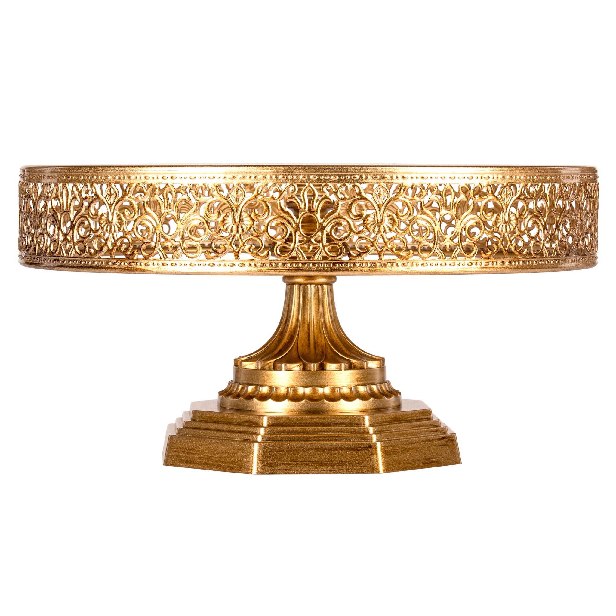 Amalfi Decor - Wholesale Cake Stand - 12 Inch Vintage Round Metal Wedding Cake Stand - Gold3