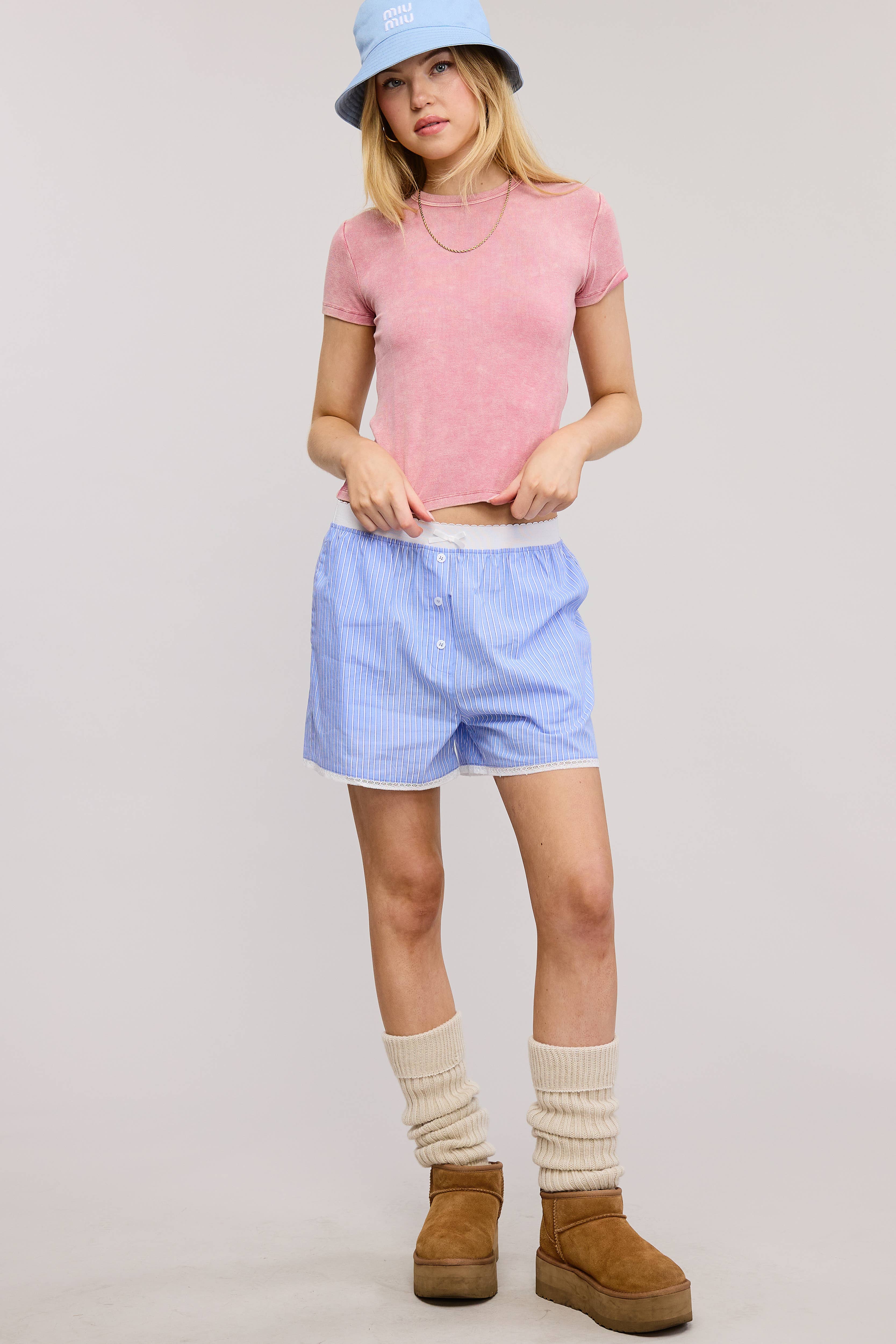 Mimosa - Wholesale Knit Top - Women's -  Garment Dye Wash Short Sleeve Knit Top14