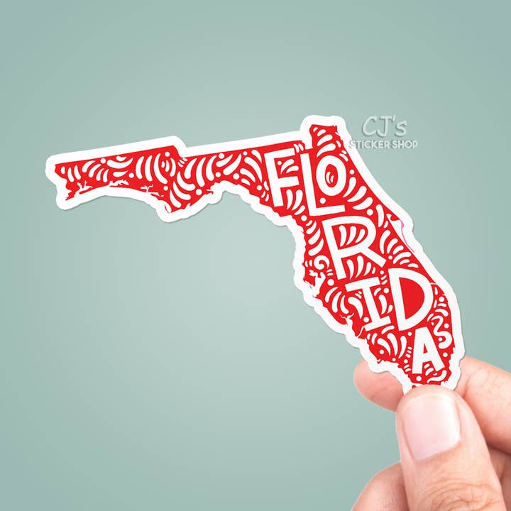 Florida State Colorful Sticker Vinyl Decal for wholesale by CJ's Sticker Shop