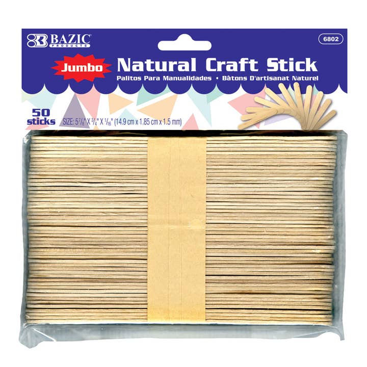 Luna Office Supply - Everyday Essential – Großhandel Bastelzubehör – Jumbo Natural Craft Stick — 50 Stück2