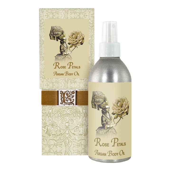 Rose Petal French Body Argan Oil 8oz for wholesale by La Bouquetiere French Collections
