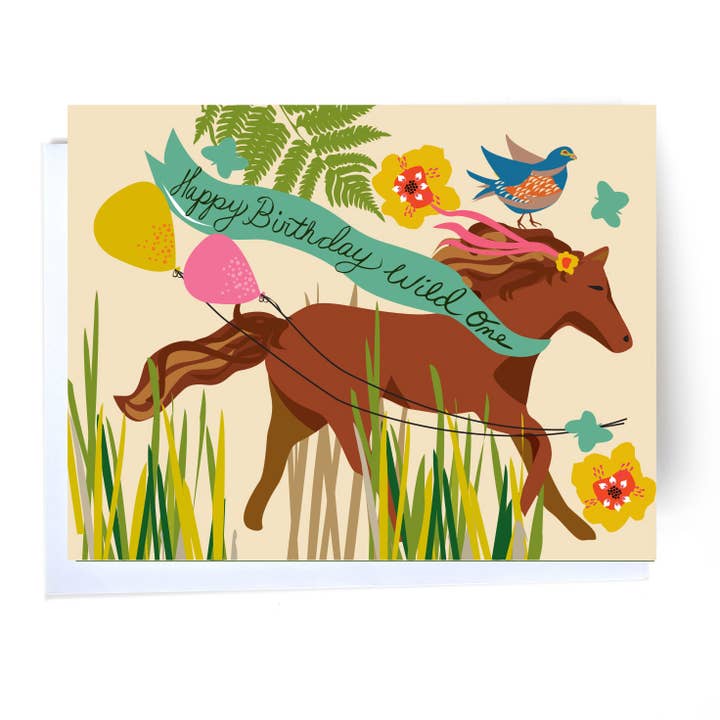 Elizabeth Grubaugh - Wholesale Birthday Card - Wild Horse Birthday Card