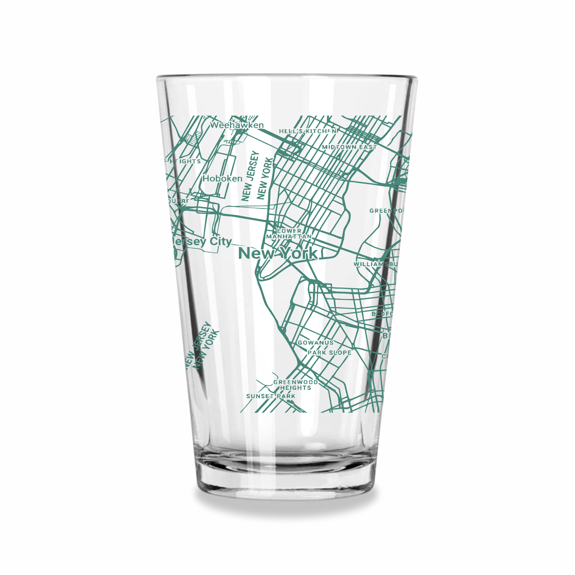 Blue Ridge Mountain Gifts - Wholesale Beer Glass/Mug - New York City NY Map Glass - Select from over 40 Colors5
