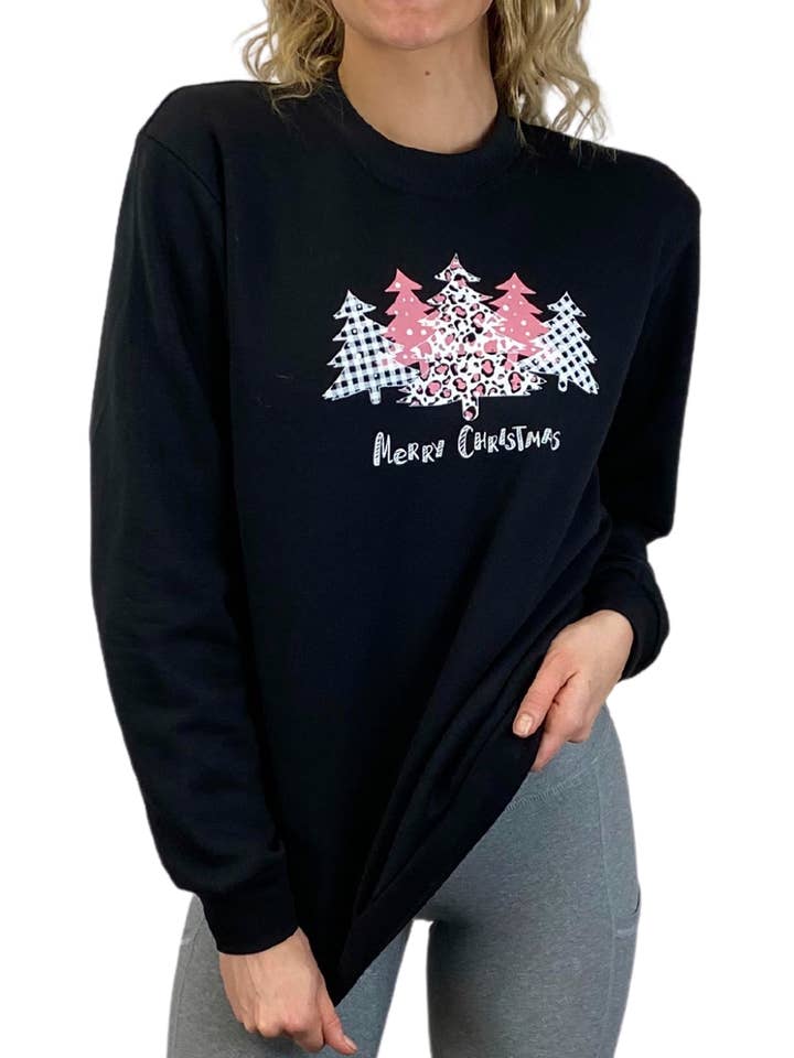 Sweatshirt polaire « Merry Christmas » /Noir pour la vente par Bend