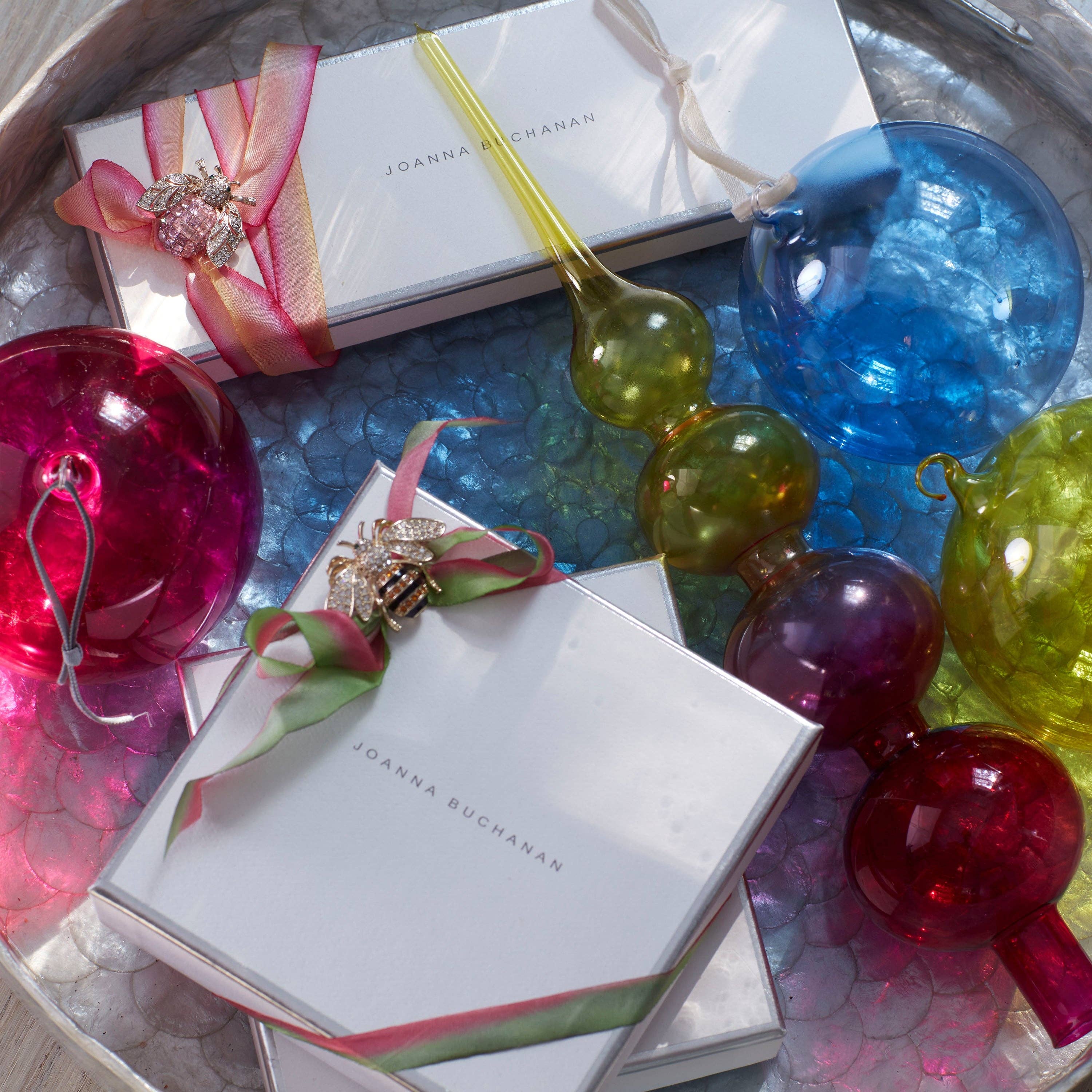 Joanna Buchanan - Wholesale Ornament Set - Glass bubble balls, citrine, set of three1