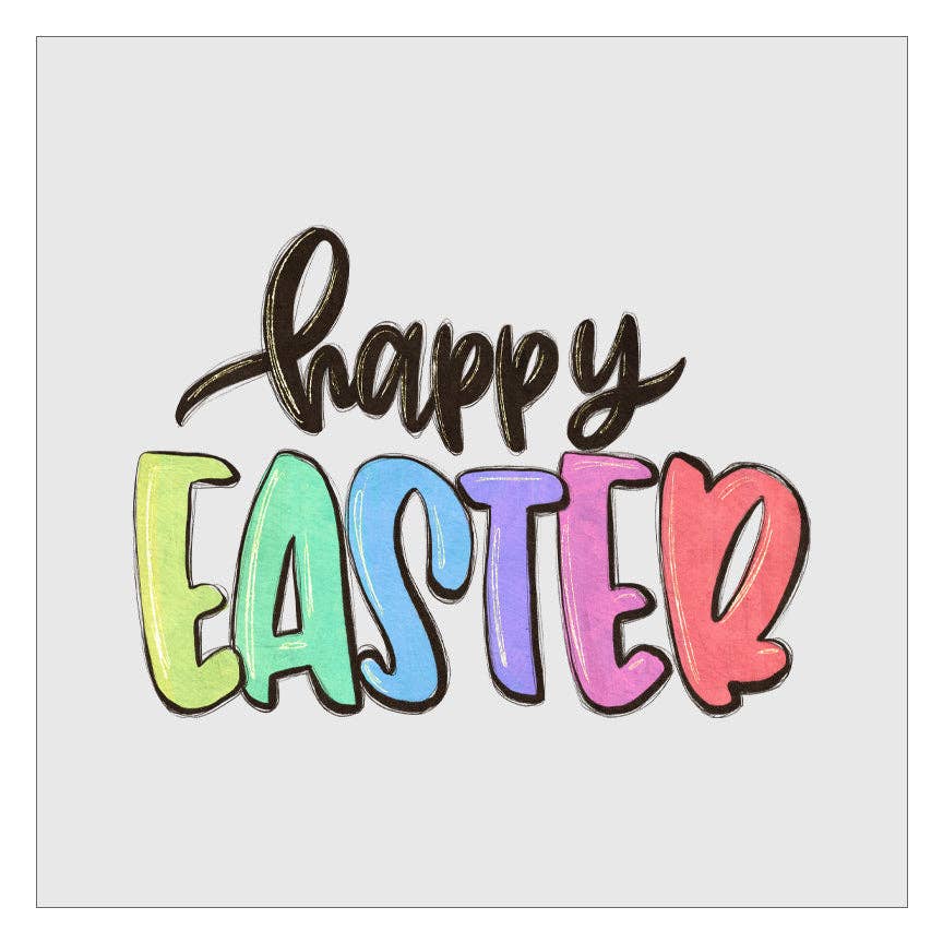 Flawless Transfers - Wholesale Sublimation Transfer - Happy Easter Rainbow Letters DTF Transfer0
