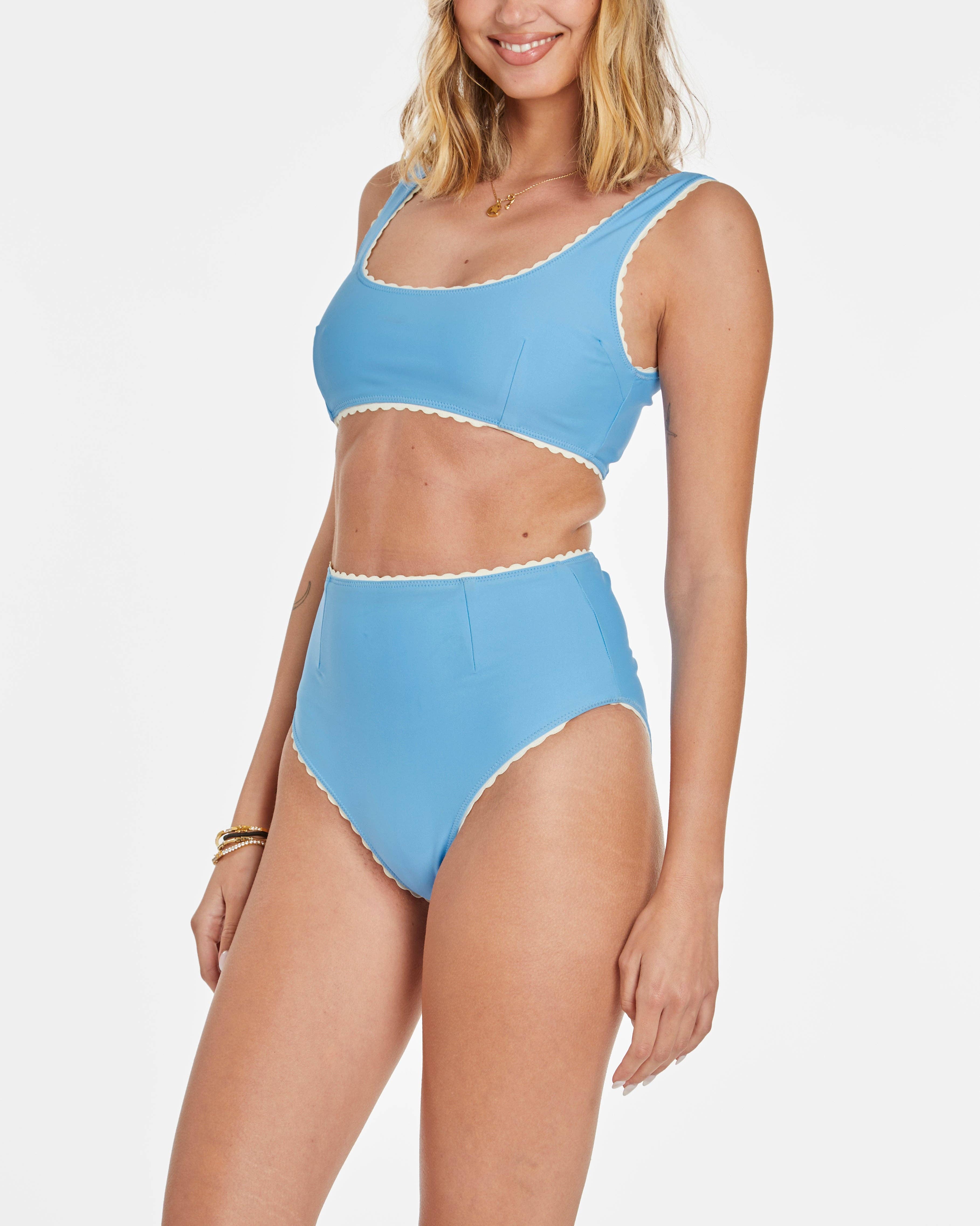 Hammies - Wholesale Two Piece Swimsuit - Women's - Cabana Stripe Bikini (Blue Poppy)13