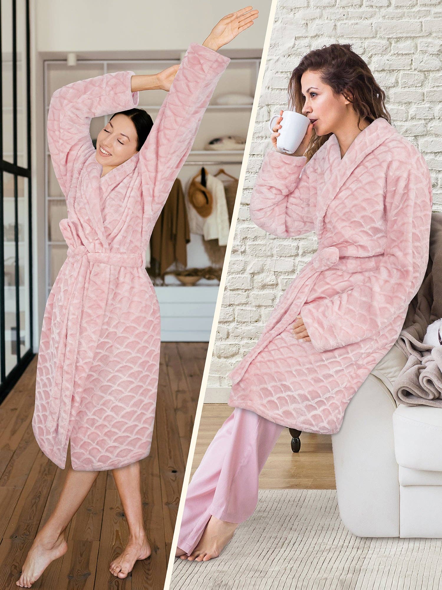 Pavilia - Wholesale Badjas - Dames - Dameskamerjas met geschulpte patroon31