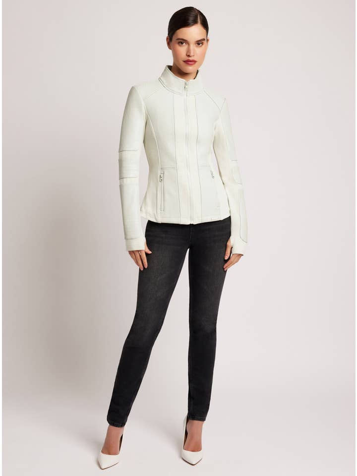 Blanc Noir - Venta al por mayor Chaqueta de cuero - Mujer - Chaqueta Moto JLS con cremallera en la parte delantera