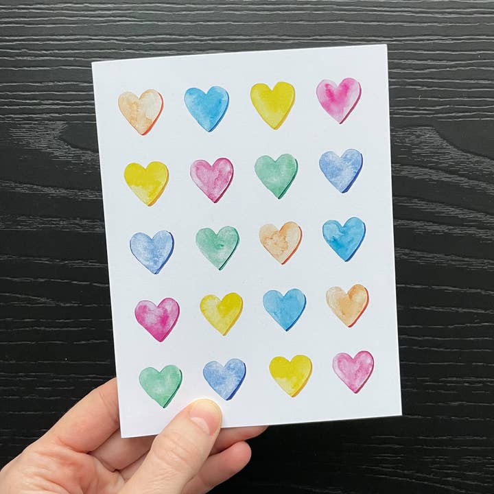 Colorful Hearts Card for wholesale by Colle Creative