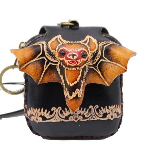 Sunflower Handmade leather inc - Wholesale Coin purse – Women’s - e633 Handmade leather bat coin purse wristlet5