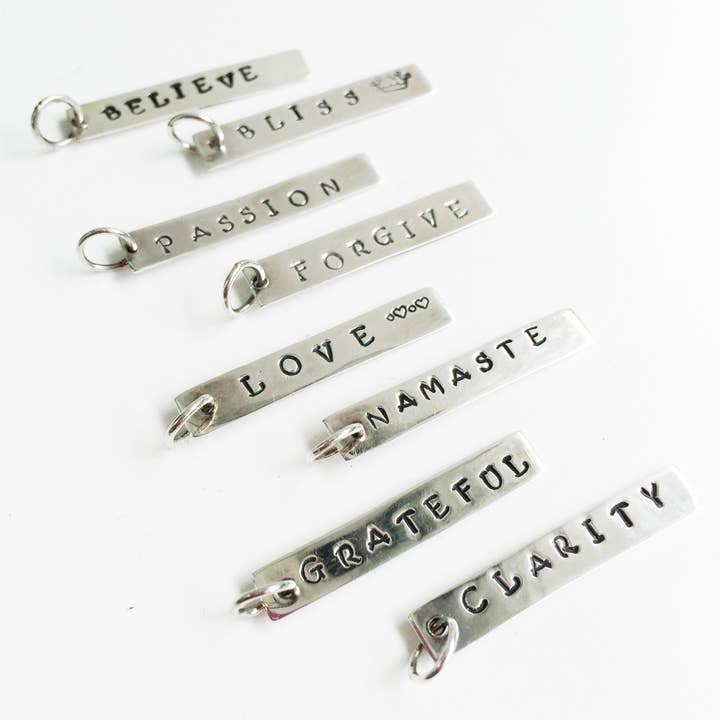 Sterling Silver Word Bar Charm Assortment | Bali Vintage for wholesale by Blossom Bliss Bali