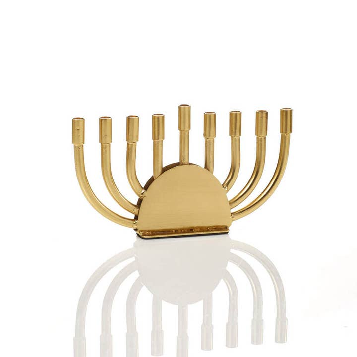 SERRV International - Wholesale Menorah - Golden Brass Hanukkah Menorah