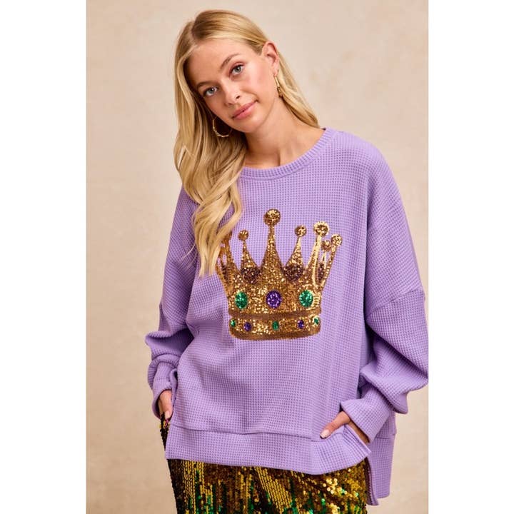 Camisola de Carnaval com Bordado de Lantejoulas em Coroa por atacado de IVE