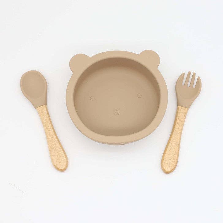 MyKids-USA® - Wholesale Bowl - Kids & Baby - Baby Bear Shape Food Training Silicone Bowl With Spoon Table4