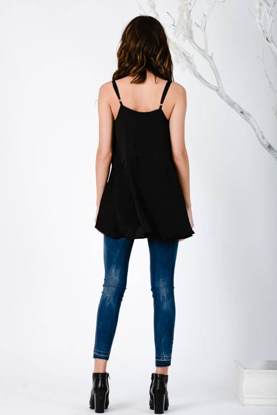 Black TINA CLASSIC TUNIC CAMI-BLACK for wholesale on Faire1