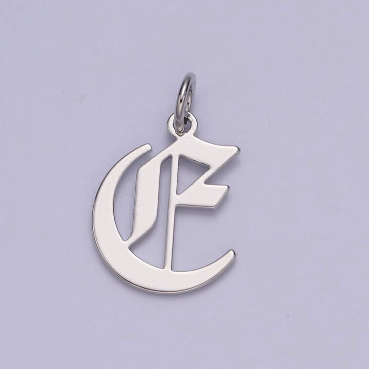 Aim Eternal - Wholesale Individual Charm/Pendant - Gothic Letter Charm, Alphabet Charm, Silver Letter Charm, 26 Letters Initial Charms Old English Letter Pendant A690~A7024