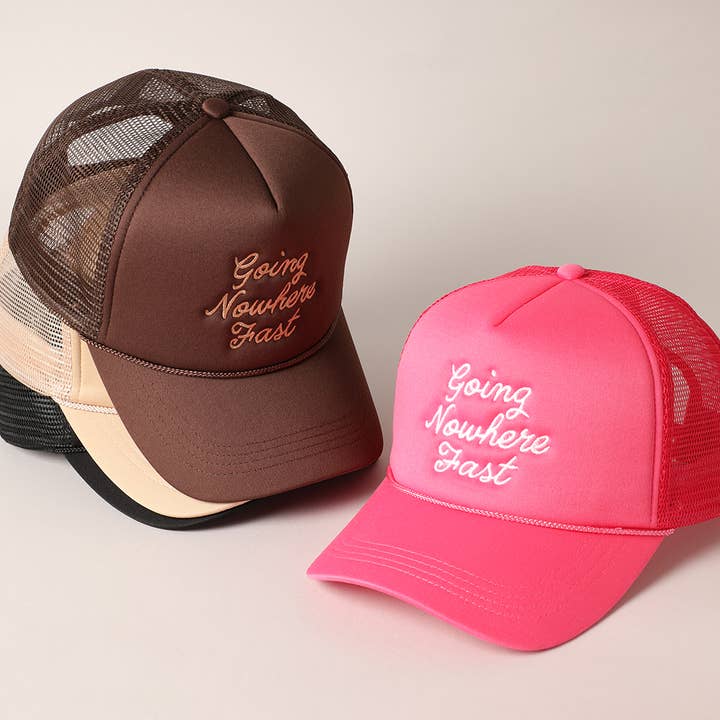 Fashion City - Wholesale Trucker Hat - Women's - Going Nowhere Fast Embroidery Foam Trucker Hat