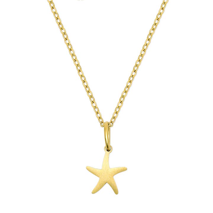 Collana con ciondolo a forma di stella marina dorata per la vendita all'ingrosso da parte di Coral & Mint