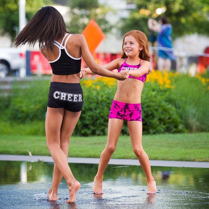 Malibu Sugar - Wholesale Shorts - Kids - Little Girls (4-6x) Boy Shorts With Cheer Embellishment