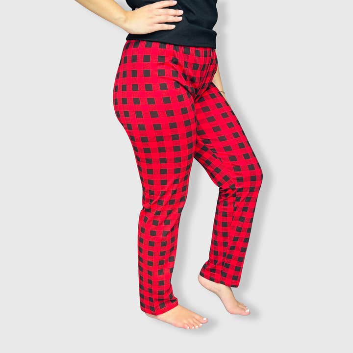 ILTEX Apparel - Wholesale Sleepwear Bottom - Women's - Buffalo Plaid Red Pajama Bottom Adult