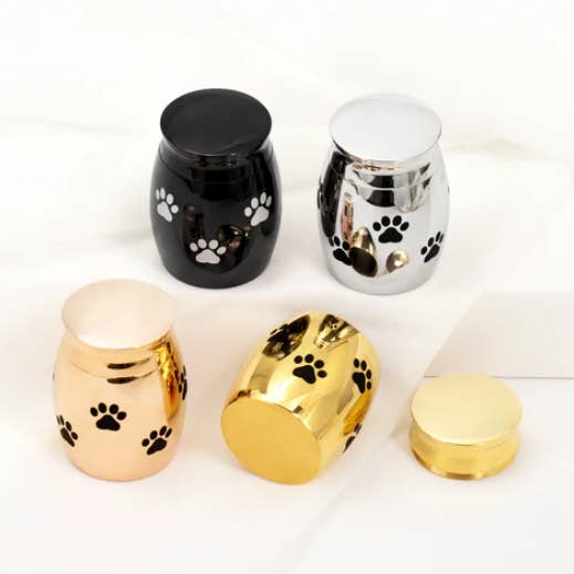 Anavia - Wholesale Urn - Paw Print Mini Urn Stainless Steel Memorial Ashes Holder0
