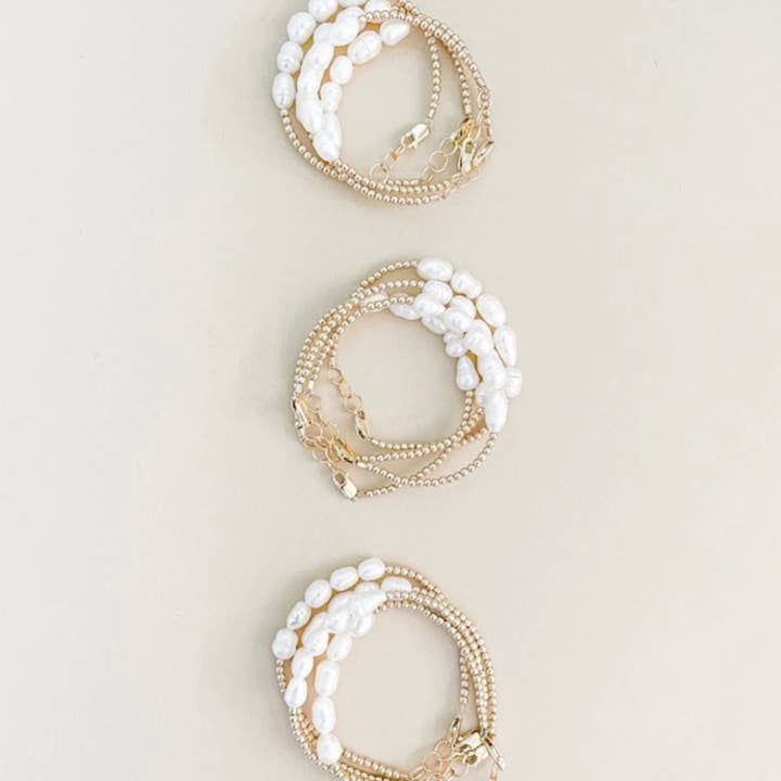 LITTLELUNDSCO - Vente Bracelet de perles – enfant - Bracelet petite perle remplie d'or 14 carats2