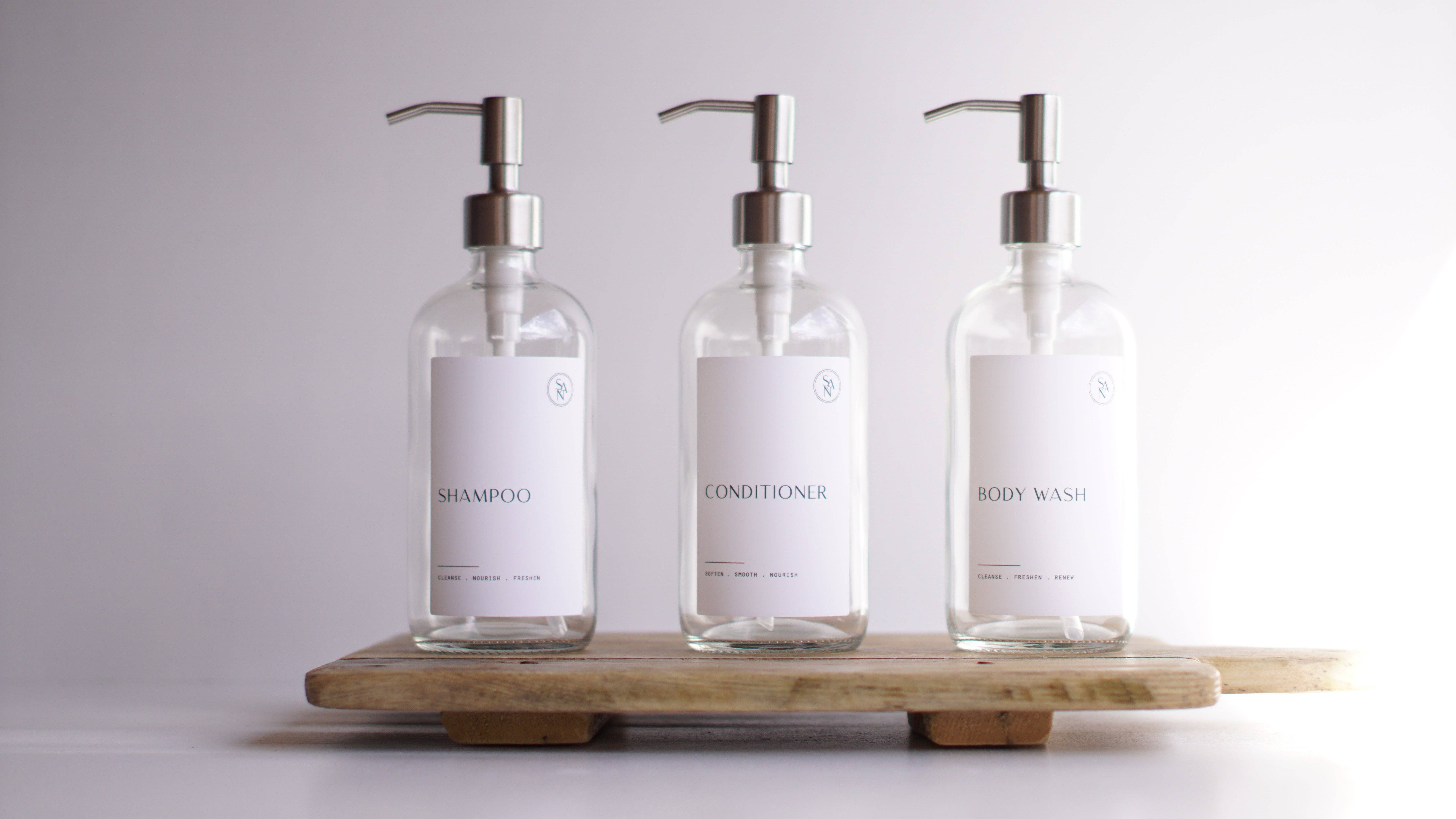 So At Nature - Wholesale Soap Dispenser - Luxury Clear Body Wash, Shampoo and Conditioner Dispenser Set - So At Nature8
