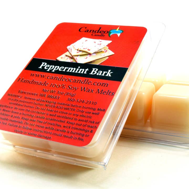 Peppermint Bark, Soy Melt Cubes, 2-Pack for wholesale by Candeo Candle