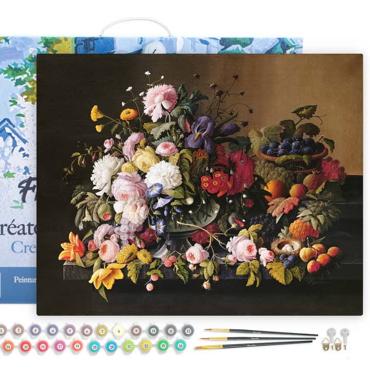 Måla efter nummer Blommor och frukter - Severin Roesen, inramad för wholesale av Figured'Art