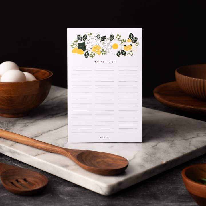 "Market List" Breakfast Diner Notepad / Large / 5.5" x 8.5" for wholesale by HAZELMADE® Tea Towels + Gifts