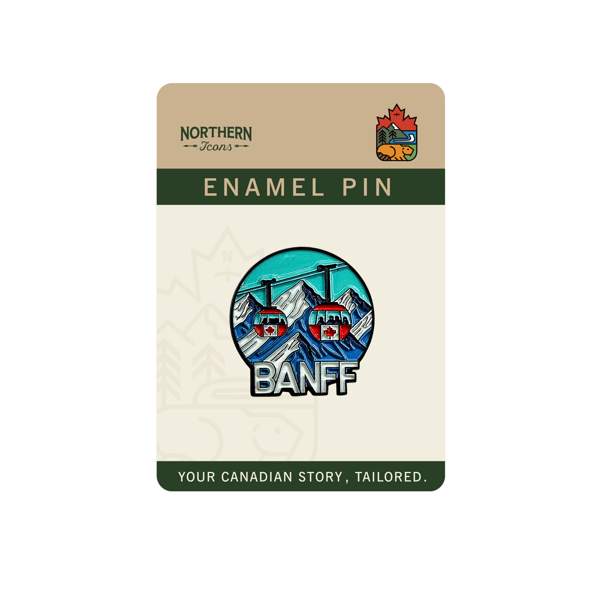 Northern Icons Canada - Wholesale Lapel Pin/Button - Banff Gondola Ride Enamel Pin1